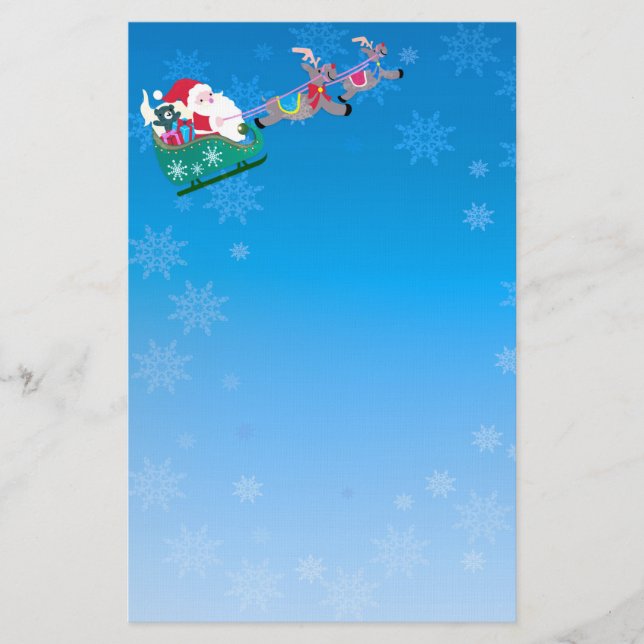 Tomte och släde brevpapper (Framsida)