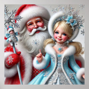 Tomte och Snöjungfru i en vintersaga Poster