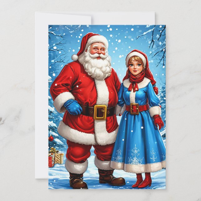 Tomte och Snöjungfrun Inbjudningar (Framsida)