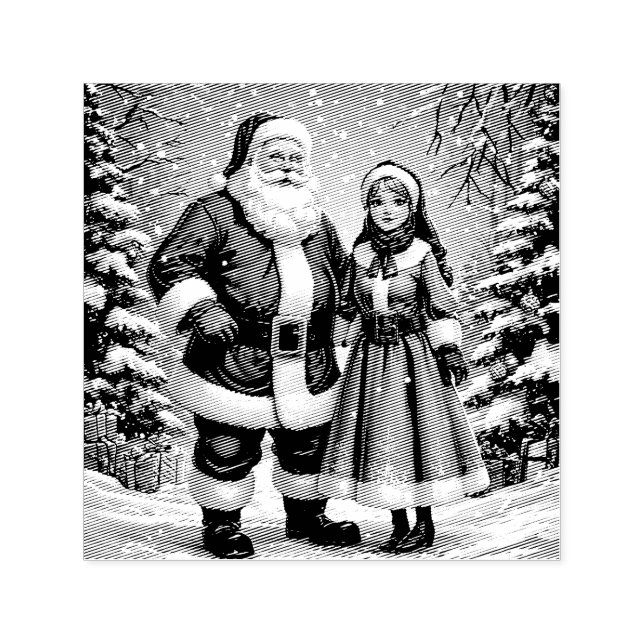 Tomte och Snöjungfrun Självfärgande Stämpel (Design)