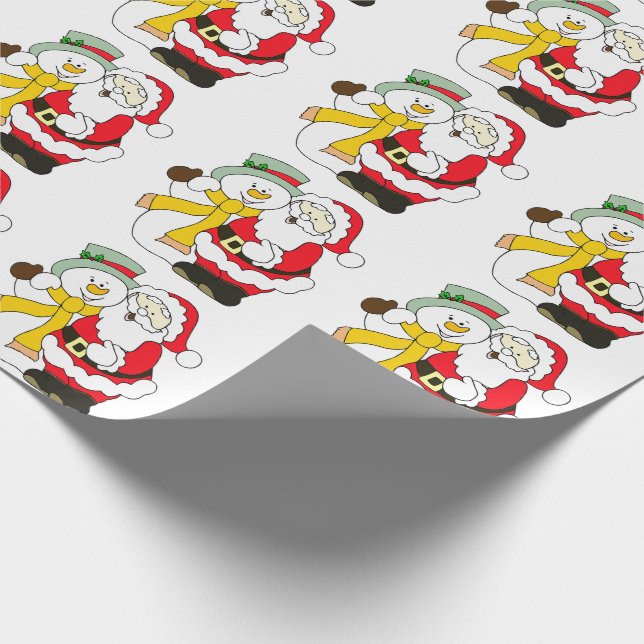 Tomte och snöman presentpapper (Hörn)