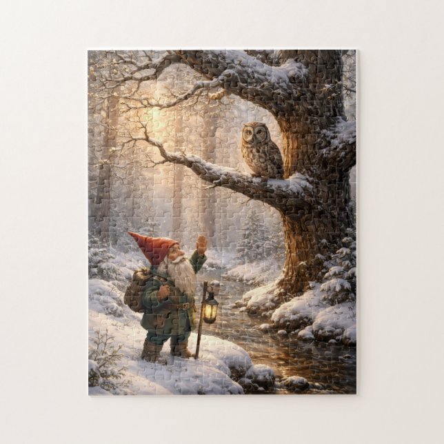 Tomte och ugglan pussel (Vertikal)