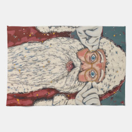 Tomte överraskad kökshandduk