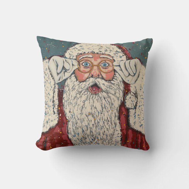 Tomte överraskad kudde (Framsida)