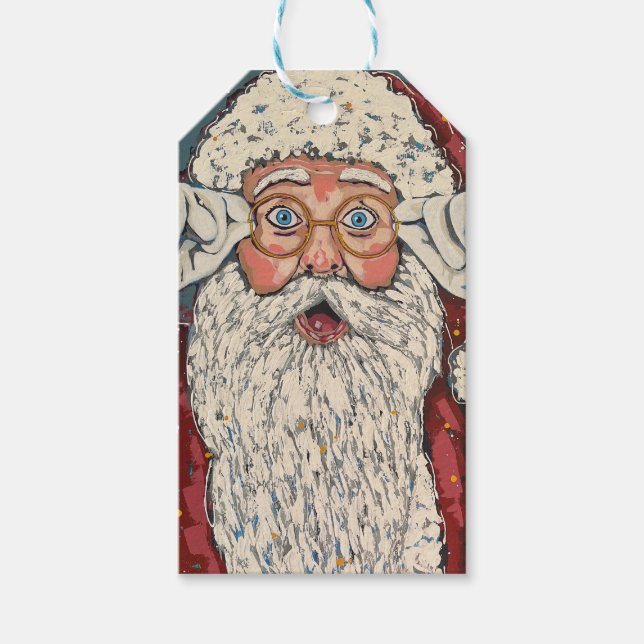 Tomte överraskad presentetikett (Framsidan)