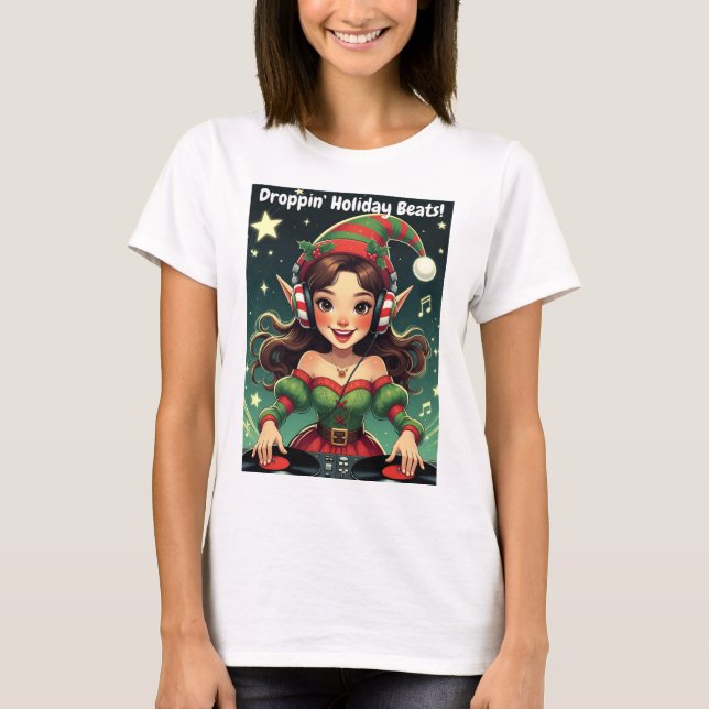 Tomte på däcket – Släpper loss Holiday Beats T Shirt (Framsida)