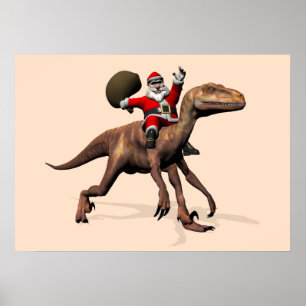 Tomte på Deinonychus Poster