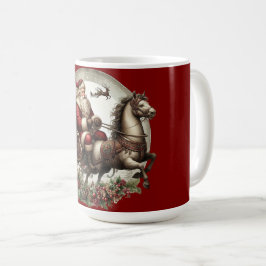 Tomte på en släde och en häst kaffemugg