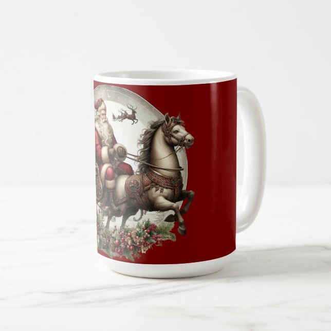 Tomte på en släde och en häst kaffemugg (Framsida höger)