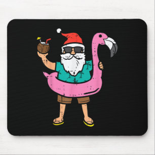 Tomte på flamingoflotte Söt jul i juli Musmatta