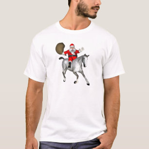 Tomte på grå häst t-shirt