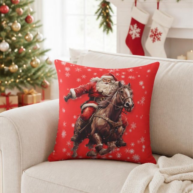Tomte på häst Kuddvarp-kudde Kudde (Skapare uppladdad)