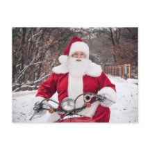 Tomte på motorcykel postkort