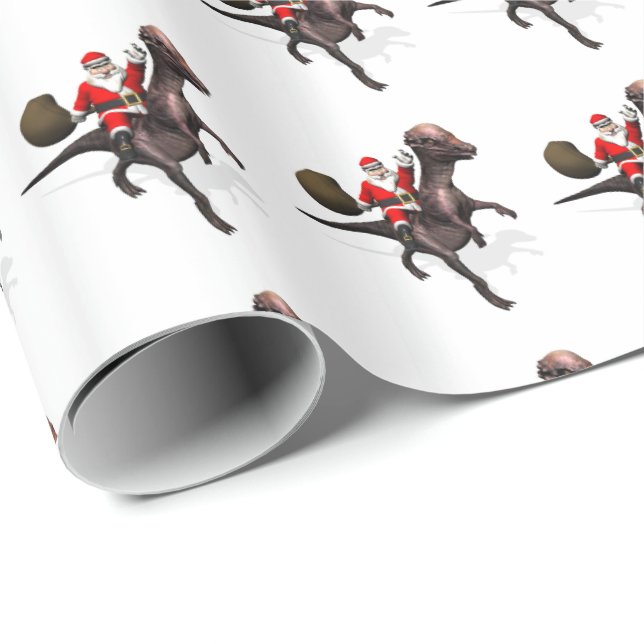 Tomte på Pachyosaurus Presentpapper (Rullad Hörn)