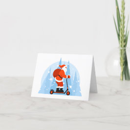 Tomte på scooter julkort helgkort