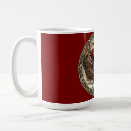 Tomte på släde och renar kaffemugg