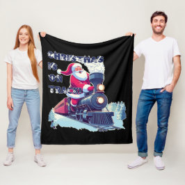 Tomte på tåg fleecefilt