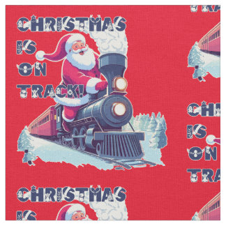 Tomte på tåg tyg