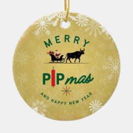 Tomte på tjur-släde – Forex Pipmas-gåva Julgransprydnad Keramik