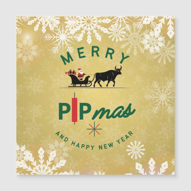 Tomte på tjur-släde – Forex Pipmas-present  (Framsida)