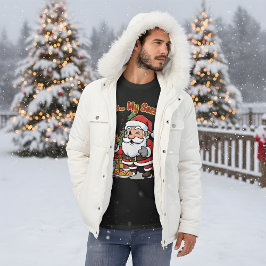 Tomte påkommen med att stjäla kakor Rolig tecknad T Shirt
