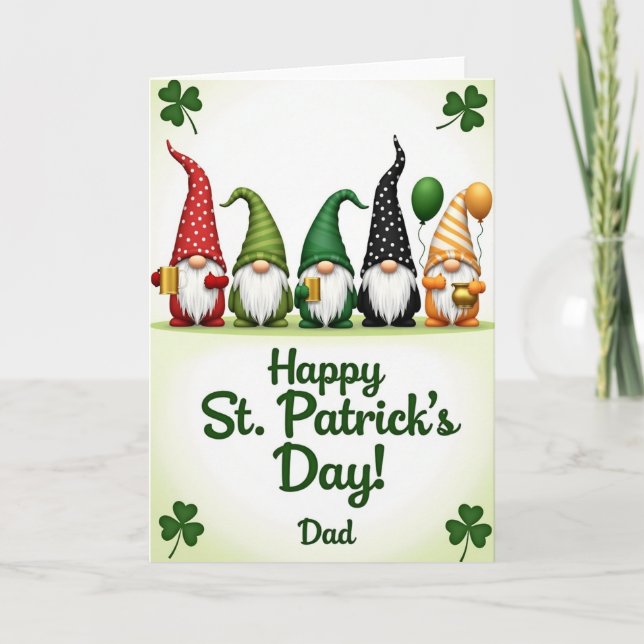 Tomte Pappas St Patricks Day-kort Kort (Framsida)
