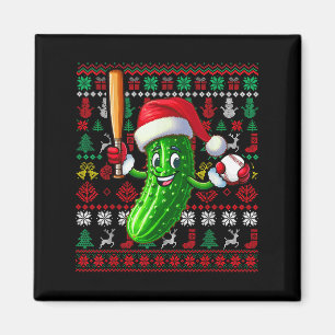 Tomte Pickle Spelar Baseboll Xmas Spelare Vegan Sw Magnet