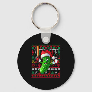 Tomte Pickle Spelar Baseboll Xmas Spelare Vegan Sw Nyckelring