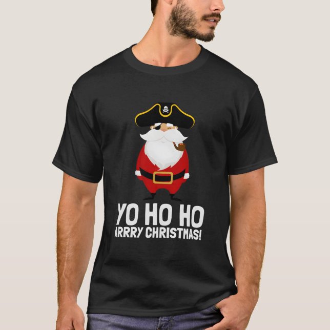 Tomte Pirat Yo Ho Ho Arry Ögonfläck Kapten T Shirt (Framsida)
