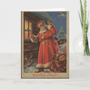 Tomte polskt julkort kort