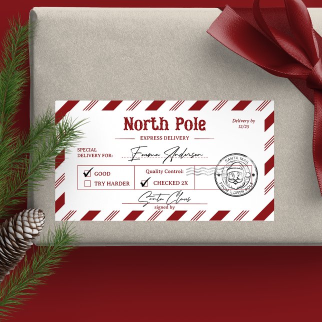 Tomte Post Nordpolen Jul Fraktsedel (Skapare uppladdad)