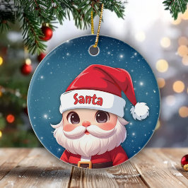 Tomte Profilbild Gnistrande Blå Jul 🎅🎄 Julgransprydnad Keramik
