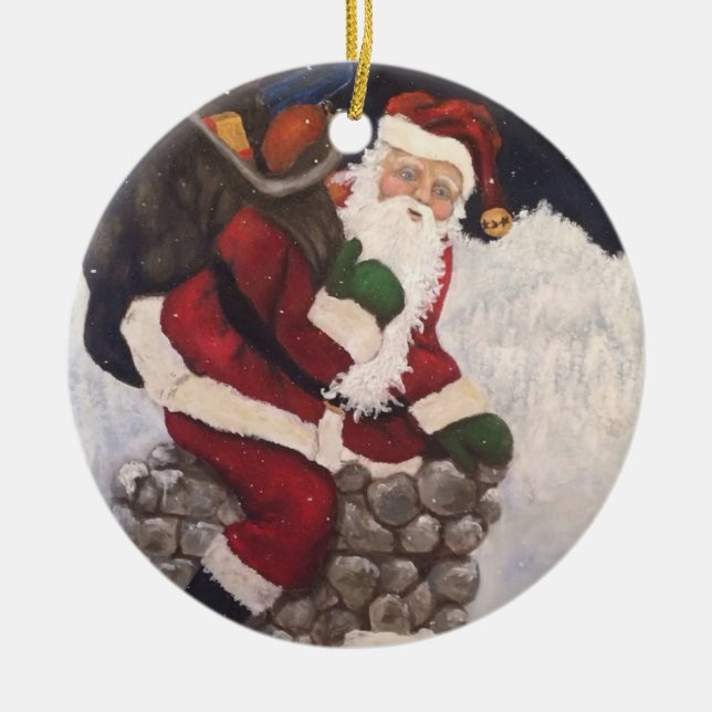 Tomte prydnad julgransprydnad keramik (Framsidan)