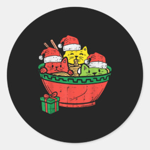 Tomte Ramen Katter Anime Jul Xmas Barn Flickor M Runt Klistermärke