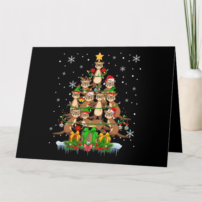 Tomte Ren Älgill Ferrets Julgran Ljus F Kort (Framsida)