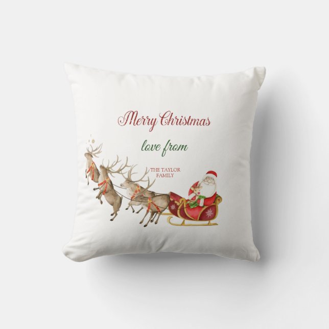 Tomte renar släde jul kudde (Framsida)