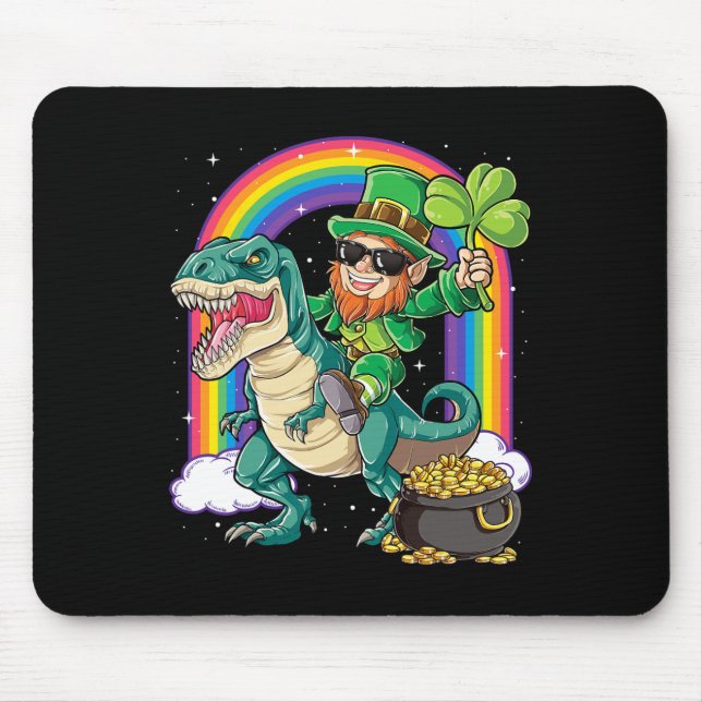 Tomte ridande dinosaur St Patricks Day pojkar Me Musmatta (Framsidan)