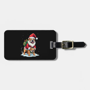 Tomte ridande engelsk bulldog jul jul jul pojkar G Bagagebricka