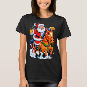 Tomte ridande häst rolig equestrian jul t shirt
