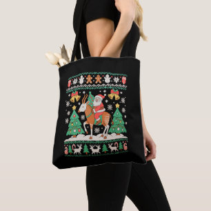 Tomte Ridande Okapi Jul Xmas Fula Tröja Tygkasse