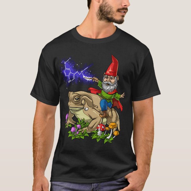 Tomte ridande på Bufo Alvarius-padda T Shirt (Framsida)