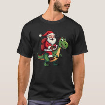Tomte ridande på en dinosaurie bästa julpresenten