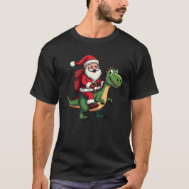 Tomte ridande på en dinosaurie bästa julpresenten t shirt