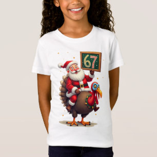 🎅🦃 Tomte Ridande på en Kalkon med Nummer 67 Roli T Shirt