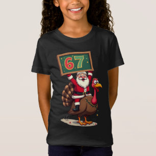 🎅🦃 Tomte Ridande på en Kalkon med Nummer 67 Roli T Shirt