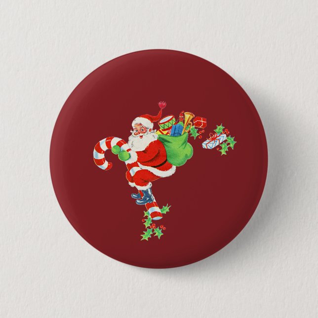 Tomte ridande på sockerrör knapp (Framsida)