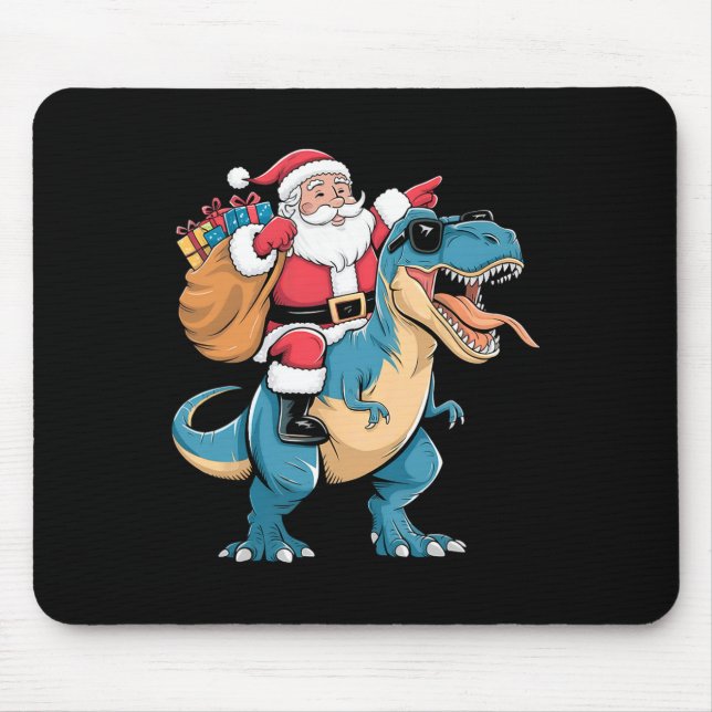 Tomte Ridning Dinosaurie T Rex Jul Pojkar Män Tjej Musmatta (Framsidan)