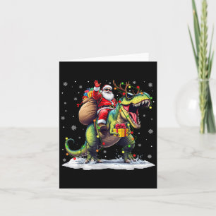 Tomte Ridning Dinosaurie T Rex Jul Pojkar Män Xma Kort