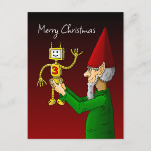 Tomte & Robot Julkort Vykort