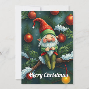 Tomte Rolig Trendig Nyckfull Fantasy Ingen bild Julkort